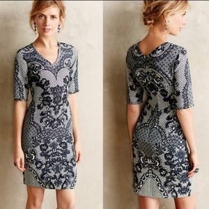YOANA BARASCHI BLUE LACE PRINT DRESS